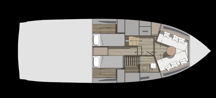 Invictus TT420 - ponte inferiore - invictusyacht.com