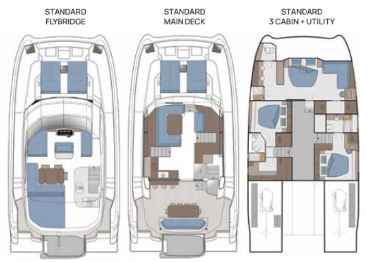 Aquila 50 Yacht - planimetrie - aquilaboats.com