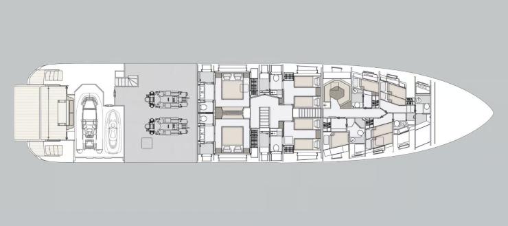 Azimut Grande 36M - ponte inferiore - azimutyachts.com