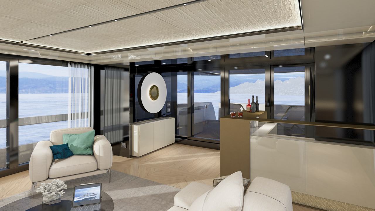 Area lounge interna dell’Arcadia A115