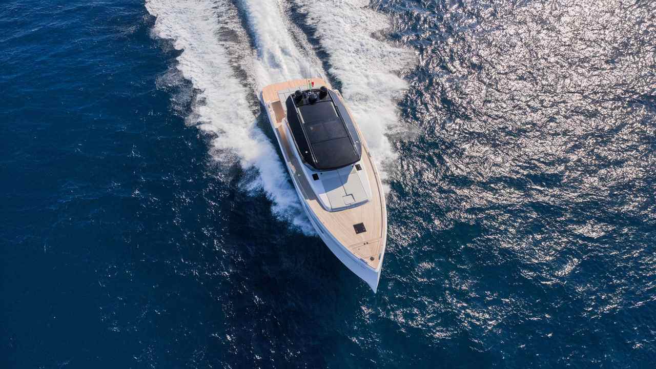 Pardo GT52 in navigazione visto dall’alto