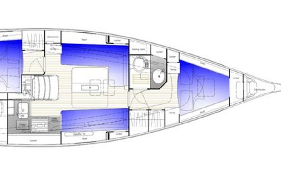Interni della Hallberg-Rassy 340
