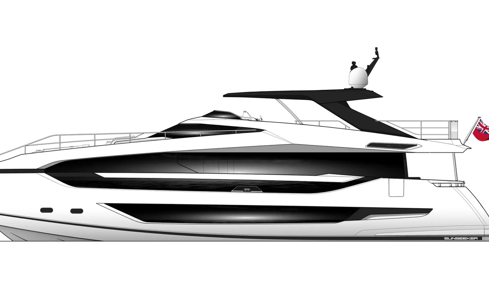Sunseeker 76 Yacht: flybridge da 32 nodi con beach club e quattro cabine: componenti di coperta