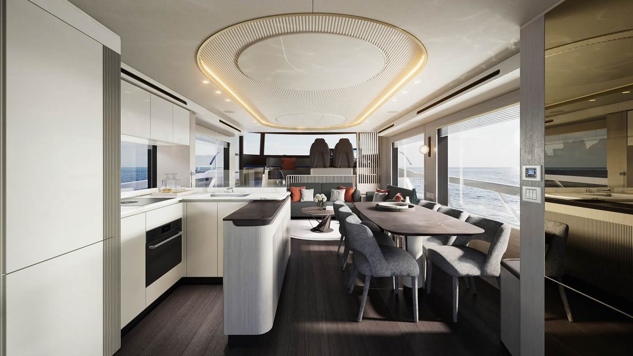 Salone del Absolute Navetta 66 en configuration Nightfall