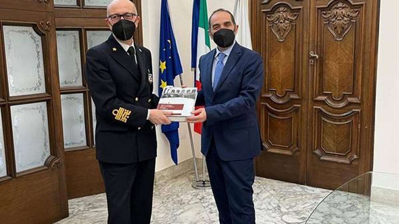 Consegna di una targa in una sede istituzionale