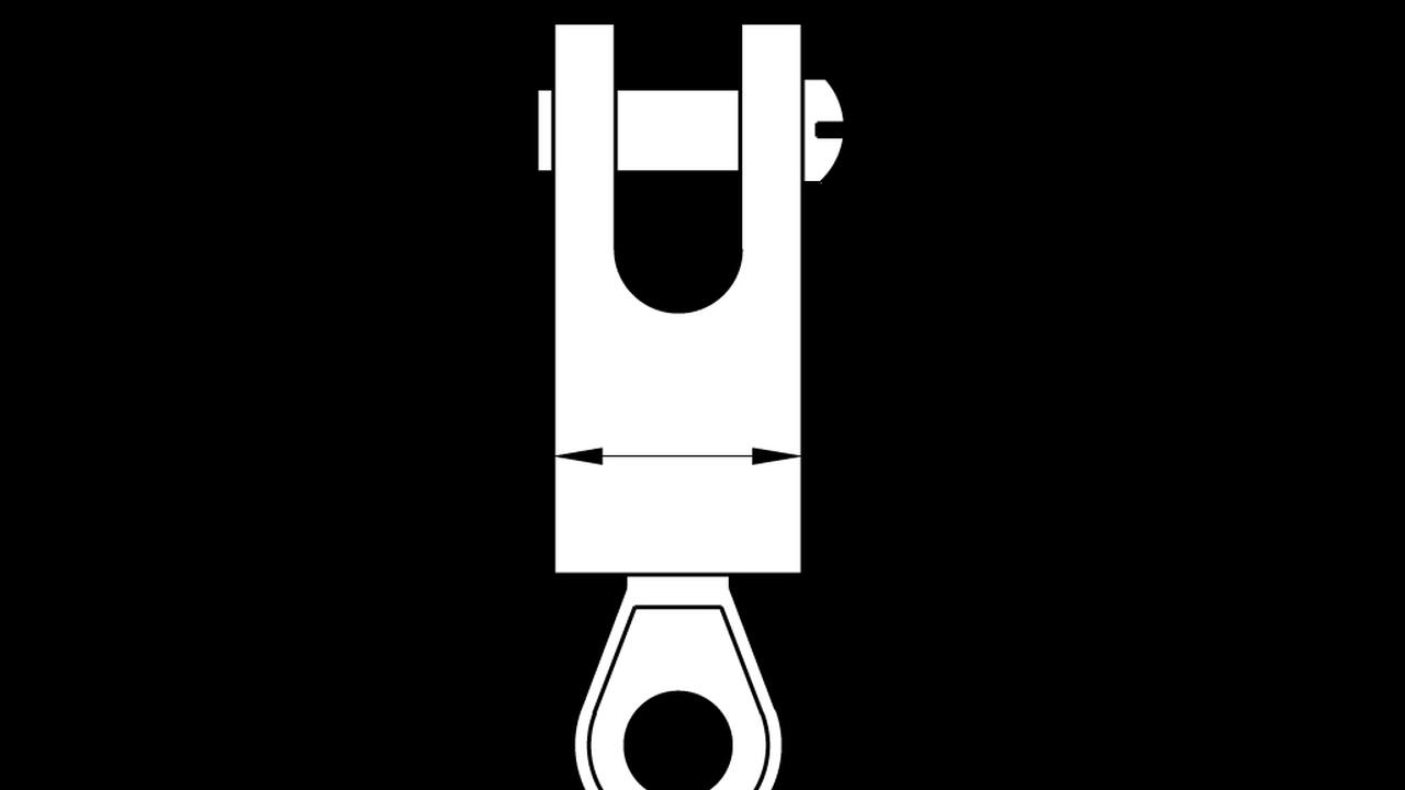 Schema dello swivel Ronstan RF78B con occhio e forcella