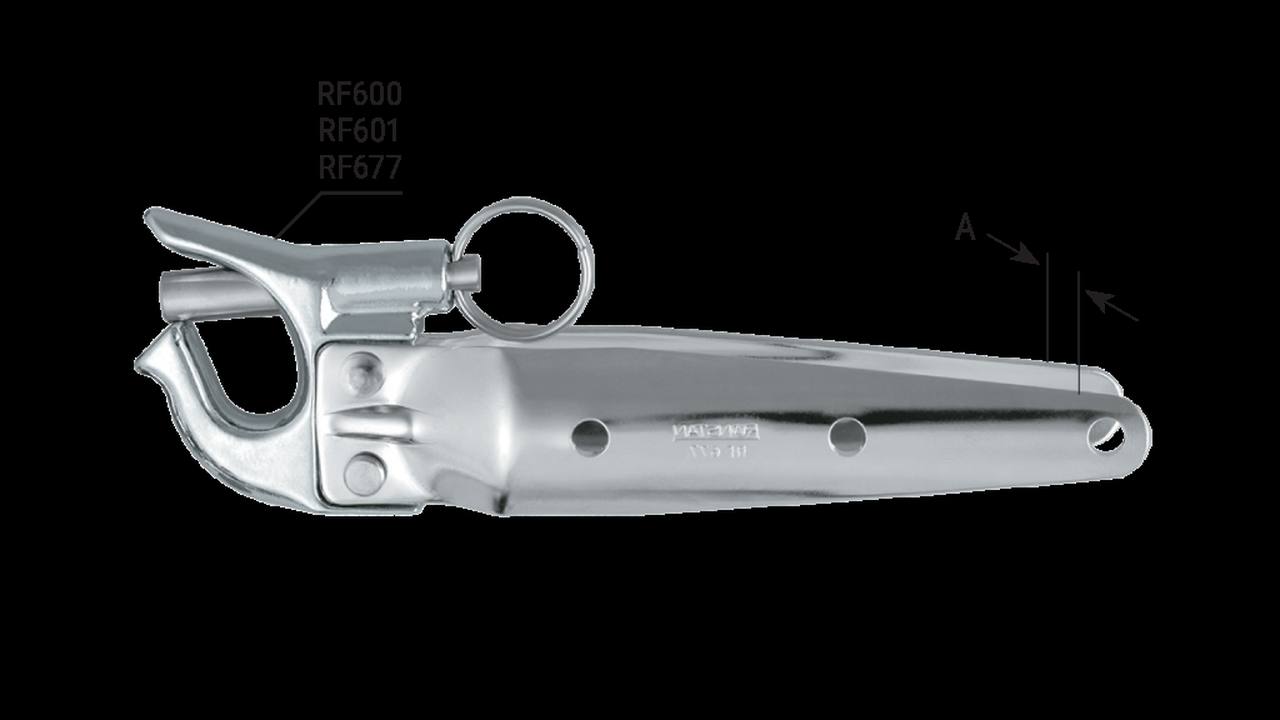 Schema dimensionale del terminale Ronstan RF600 per tangone